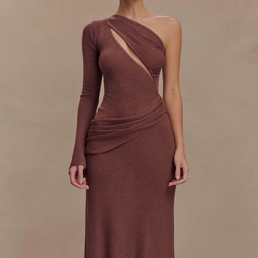 Meshki Alexius One Shoulder Knit Maxi Dress